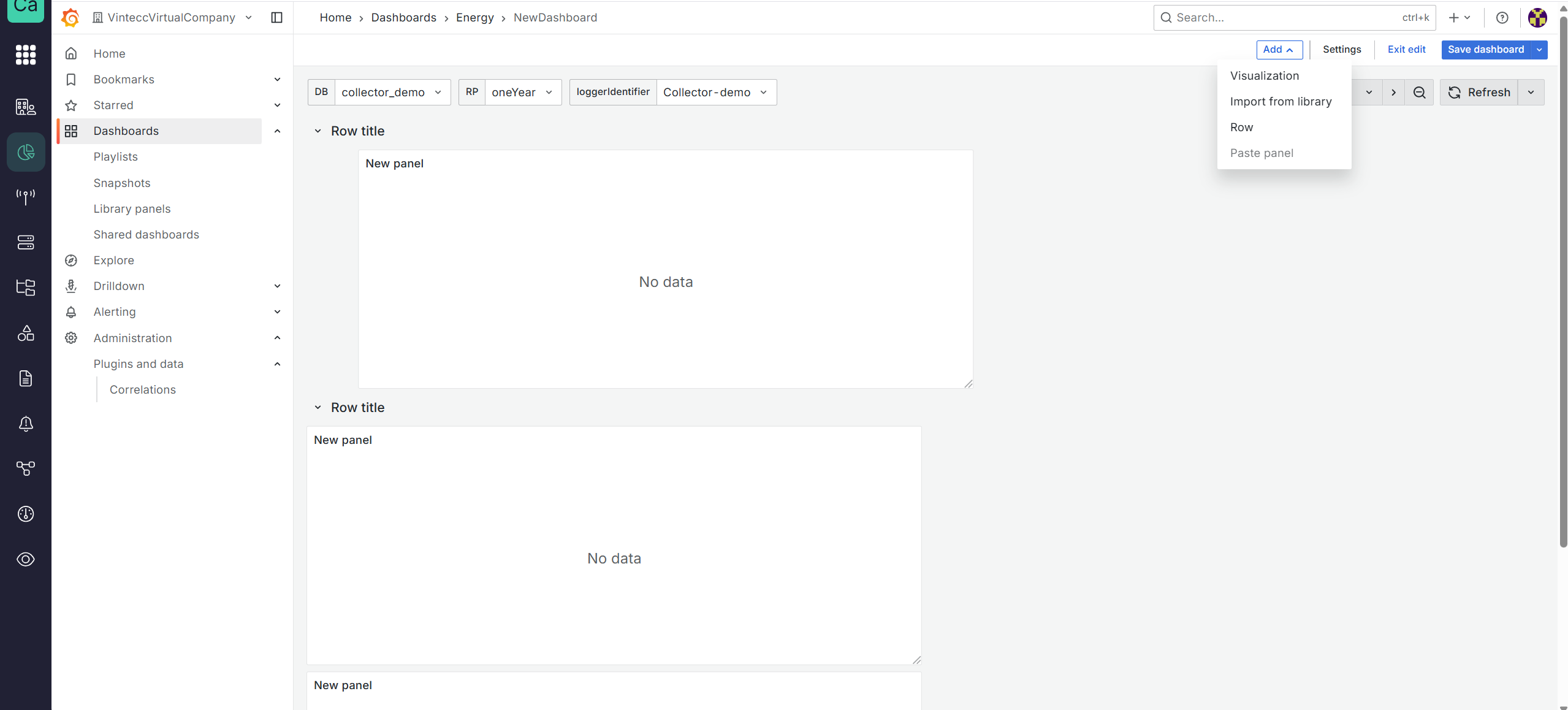 Dashboards Create