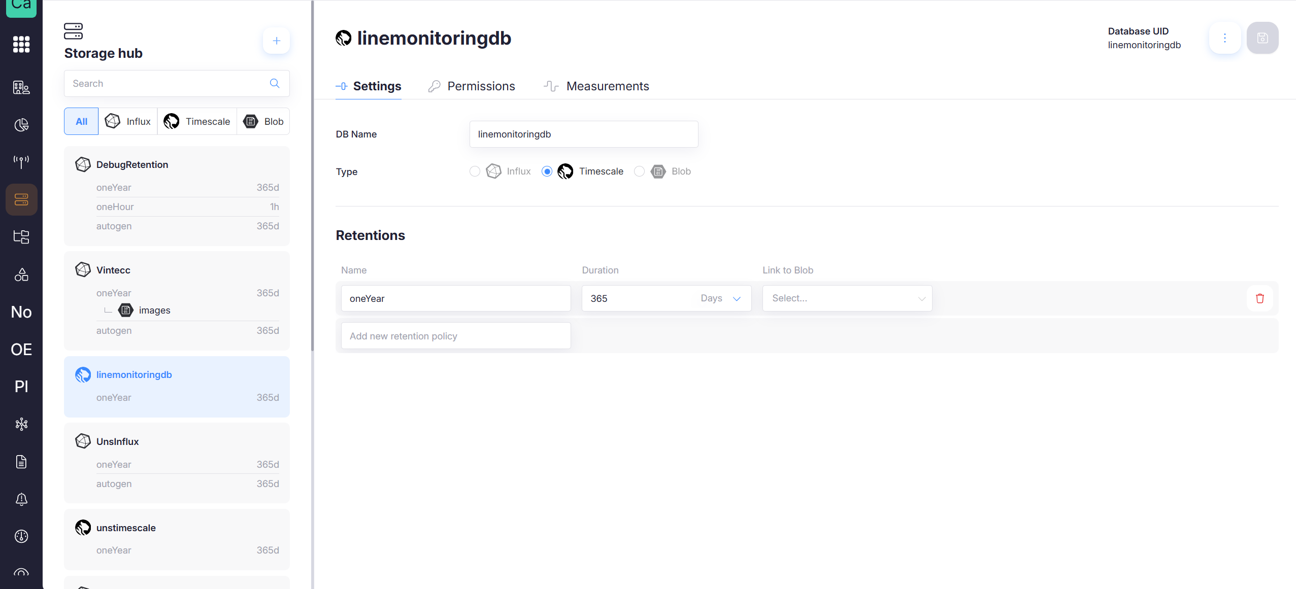 Storage Hub Settings