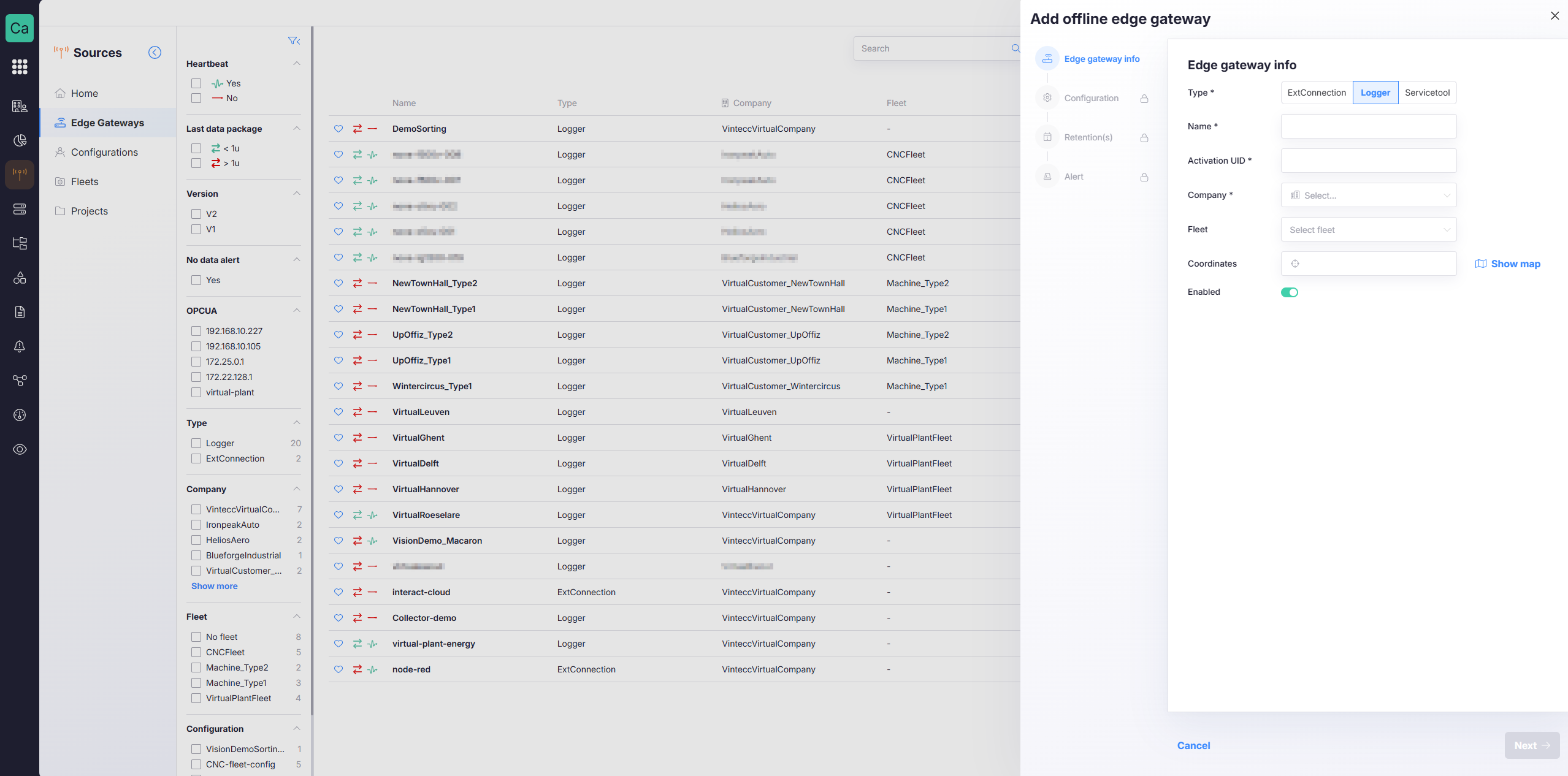 Add Offline Gateway detail