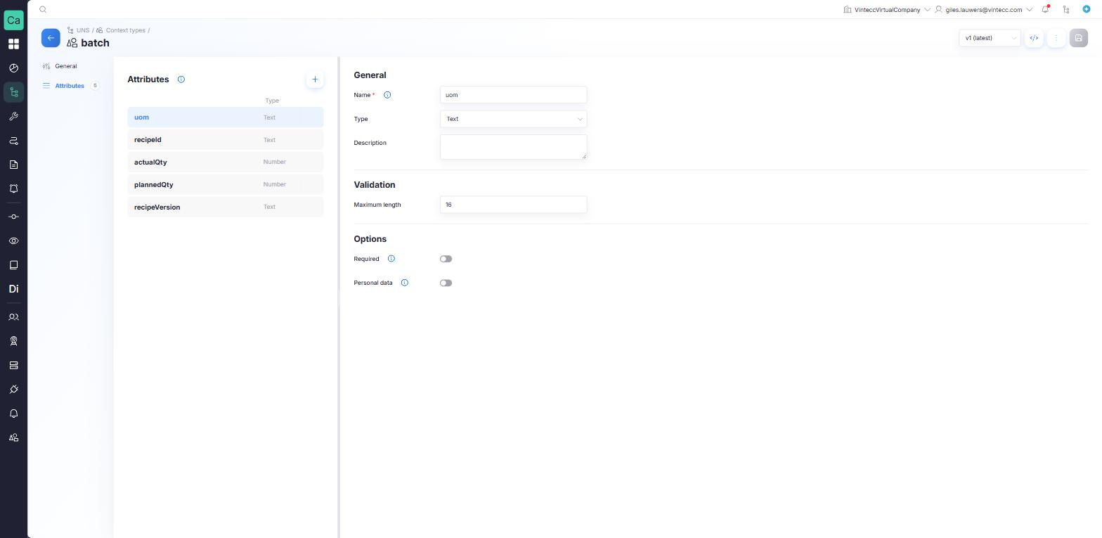 The attributes of a context type